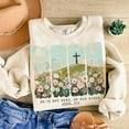 thumbnail image 1 of He Is Risen Sweatshirt, Easter Boho Jesus Sweatshirt, Spring Wildflower Christian Sweatshirt, Aesthetic Brushstroke Faith Shirt, Religious DTF Transfer Shirt, 1 of 5