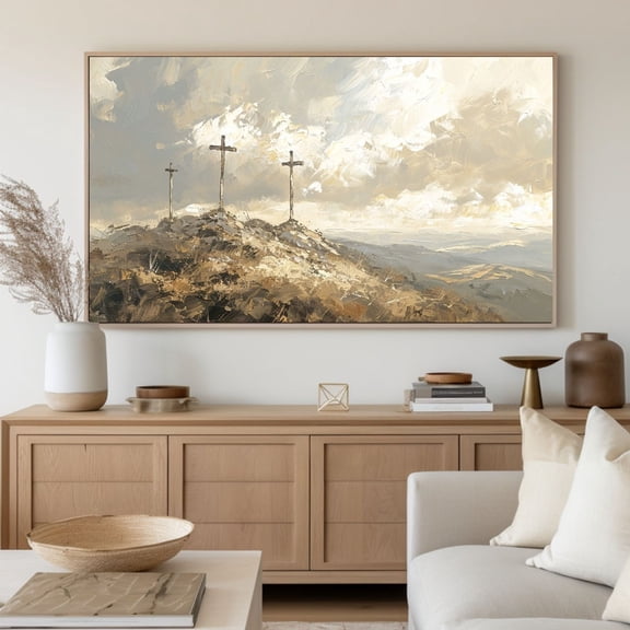 He Is Risen Wall Art Canvas Artwork Wall Decor Christian Cr-oss Prints Painting Art Prints Picture Home Bedroom Christian Religious Farmhouse Decoration No Frame