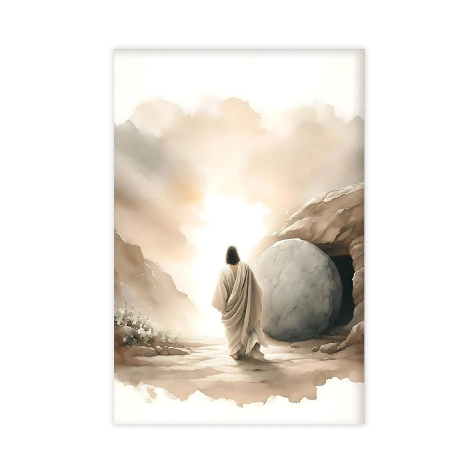 He Is Risen Wall Art Printable, Watercolor Jesus Painting Easter ...