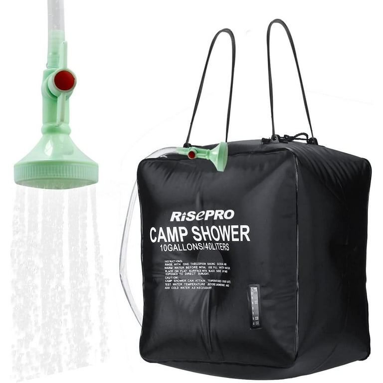 Portable Camping Shower,outdoor Solar Camp Shower Bag 10l/2.64 Gallons With  Pressure Foot Pump And Shower Head Hose