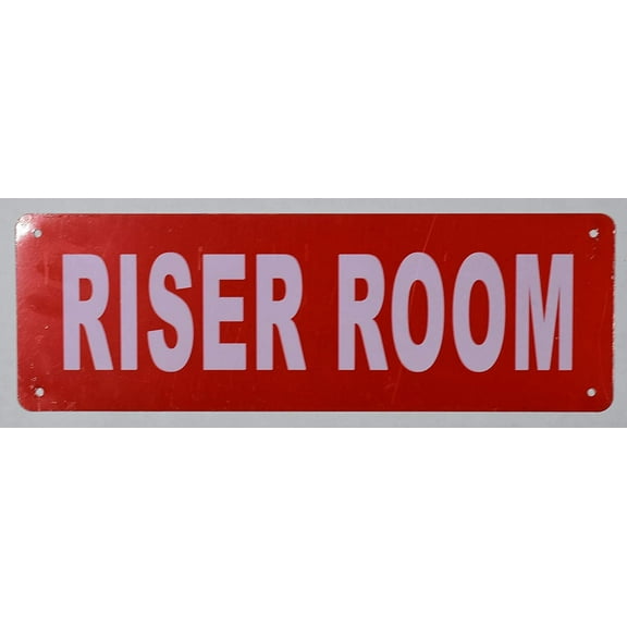 Riser Room Sign (Aluminium,Reflective !!!, RED 4x12) (ref-2201)