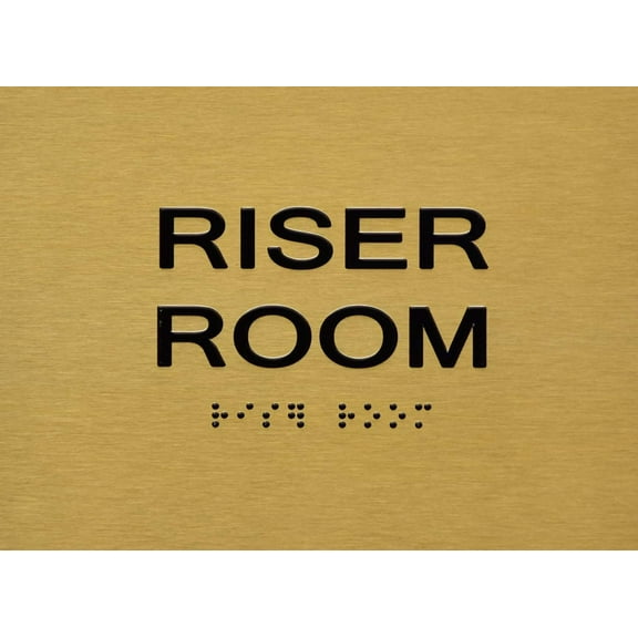 Riser Room Sign - Gold(Aluminium, Gold/Black,Size 5x7) The Sensation line