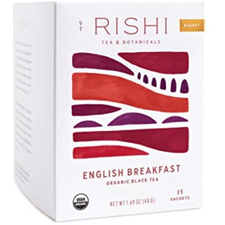 Rishi Tea English Breakfast Tea - Organic Black Tea Sachet Bags - 15 Count