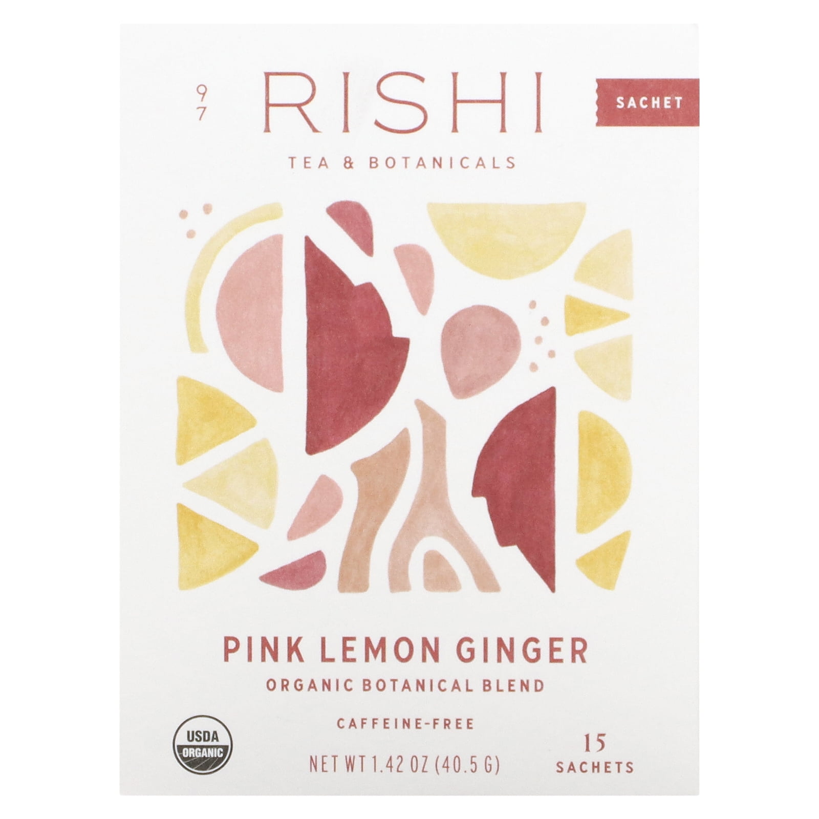 Rishi, Organic Botanical Blend Tea, Pink Lemon Ginger, 15 Sachets