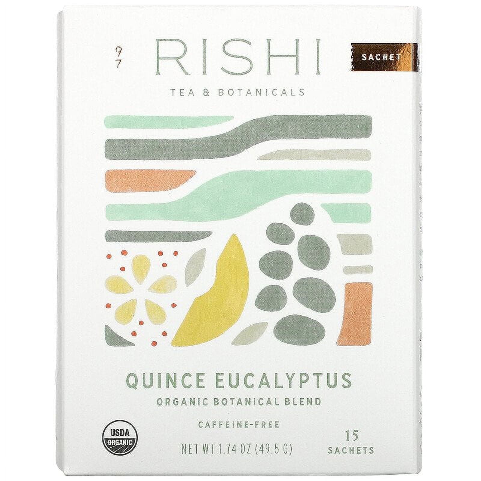 Rishi Tea, Organic Botanical Blend, Quince Eucalyptus, Caffeine-Free, 15 Sachets, 1.74 oz Pack of 2