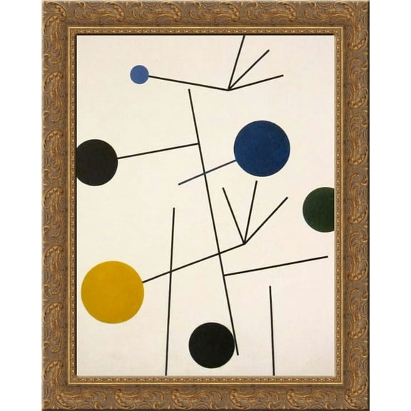 Rising, Falling, Flying 24x20 Gold Ornate Wood Framed Canvas Art by Sophie Taeuber-Arp