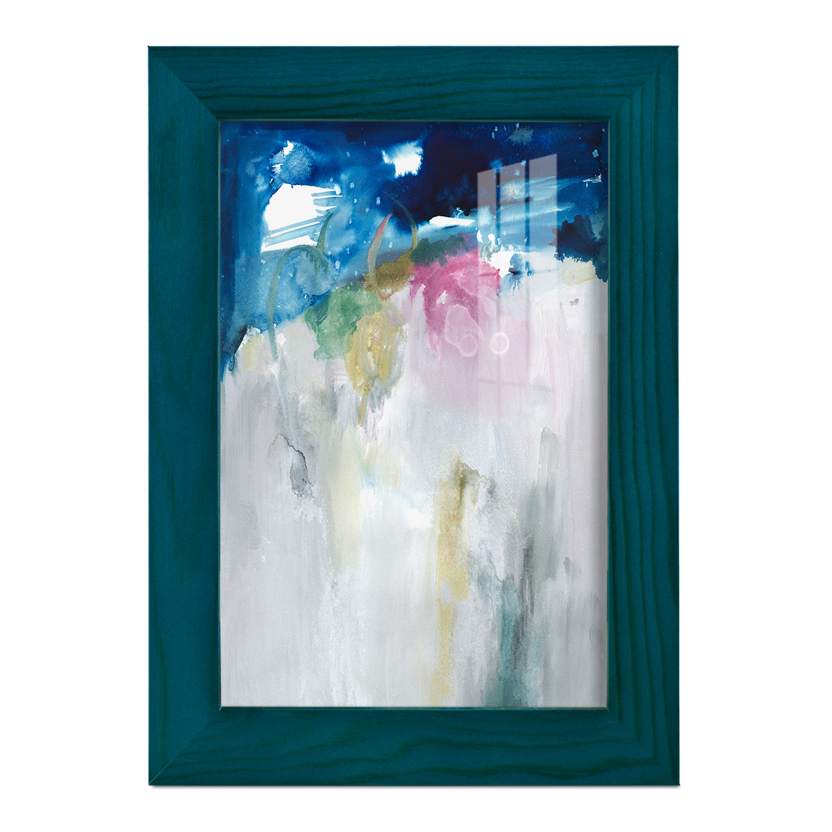 Rising I - Framed Print w/glass - Ocean Blue
