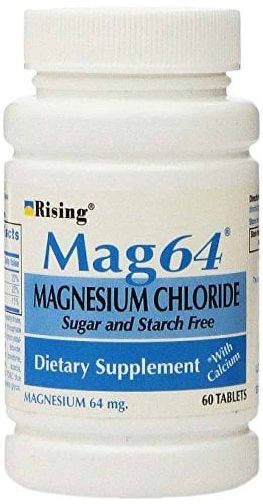 Rising Mag64 Magnesium Chloride with Calcium Tablets, 300 Count, Pack of 5