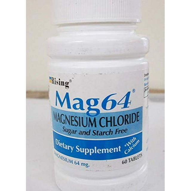 Rising Mag64 Magnesium Chloride with Calcium Tablets 60 ea (Pack of 3