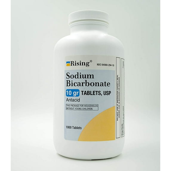 Rising Pharma - Sodium Bicarbonate 650mg - Antacid Used for Acid Indigestion, Heartburn, Sour Stomach Stomach Upset - 1000 Tablets by Burton Pharmacy