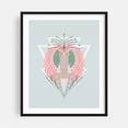 thumbnail image 1 of Rising Phoenix - Illustration Geometric Art Deco Modern Art Abstract Fashion Surrealism Pattern Black Framed Wall Art Print 12 x 16 inches, 1 of 4