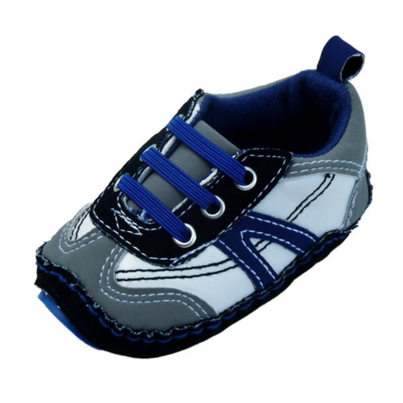 Rising Star Infant Boys Blue & Gray Tennis Shoes Soft Baby Crib Shoes 2(6-9m)