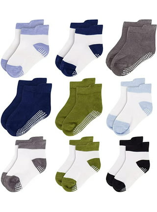 Baby Socks 6 Pairs With Non Slip Grips by Miss Fong Wear Baby Girl Socks  Infant Socks Ankle Socks For 0-6, 6-12,12-36Months