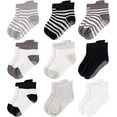 Rising Star Unisex Non Slip LowCut Grip Socks for Infants and Toddlers (9 Pack)