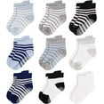 thumbnail image 1 of Rising Star Unisex Toddler Socks, Baby Boy Socks, 9 Pack - Non Slip Low-Cut Grip Socks for Infants & Toddlers, 1 of 5