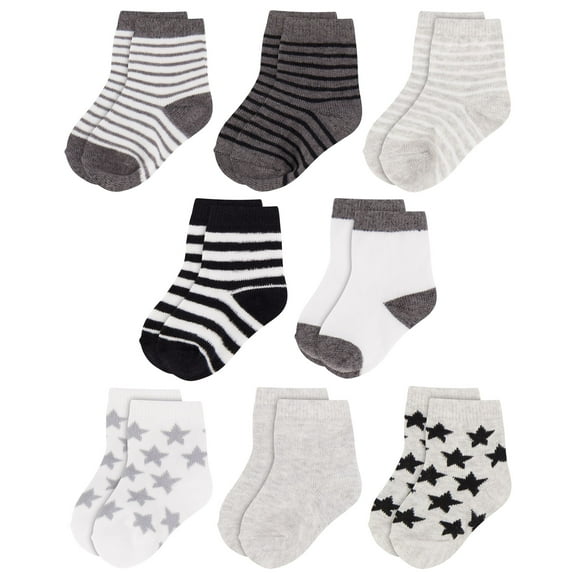 Rising Star Unisex Organic Quarter Baby Socks for Infants (8 Pack)