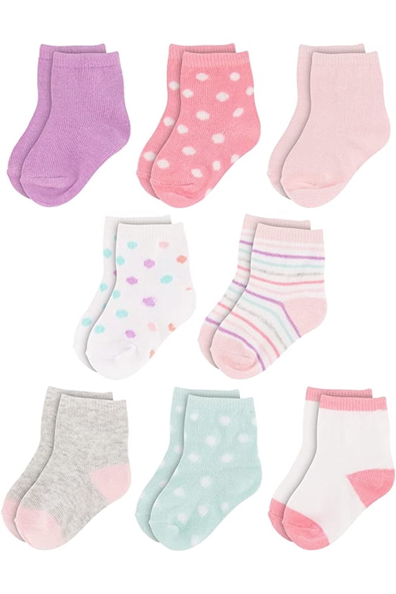 Unisex Organic Quarter Baby Socks for Infants (8 Pack)