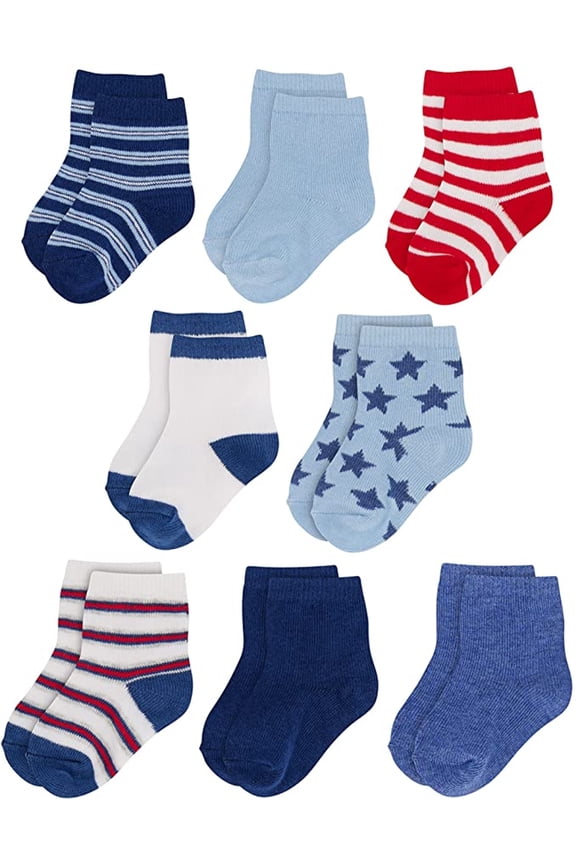 Unisex Organic Quarter Baby Socks for Infants (8 Pack)
