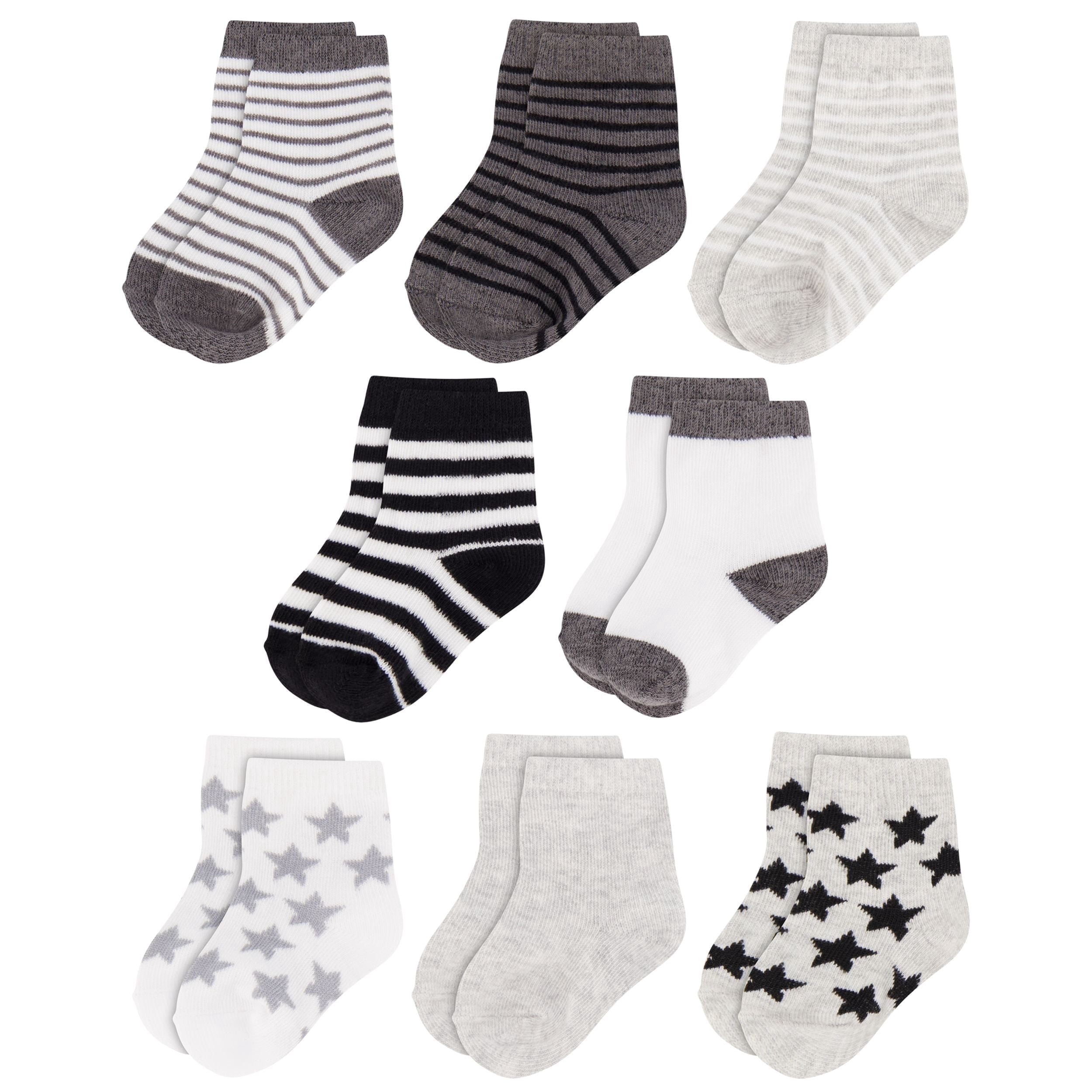 Rising Star Unisex Toddler Socks, Baby Boy Socks, 8 Pack - Organic Quarter Baby Socks for Infants, Soft Breathable Cotton, Neutral Colors