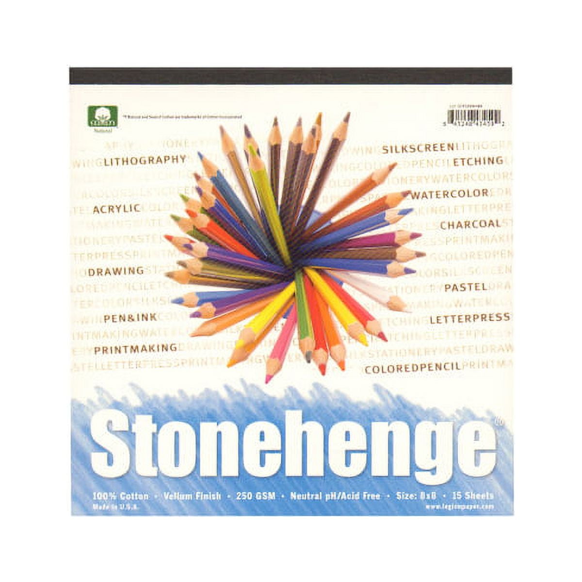 Rising Stonehenge Drawing Pads, 8" x 8", 15 Sheets, Pack Of 2