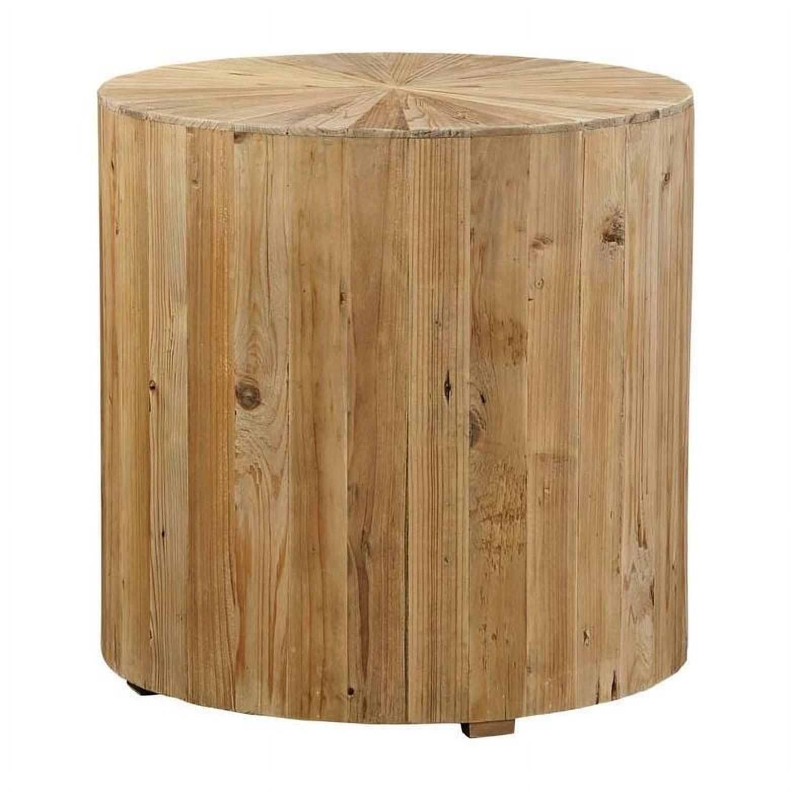 Rising Sun 24-inch Diameter Round Reclaimed Pine Cylinder Side Table