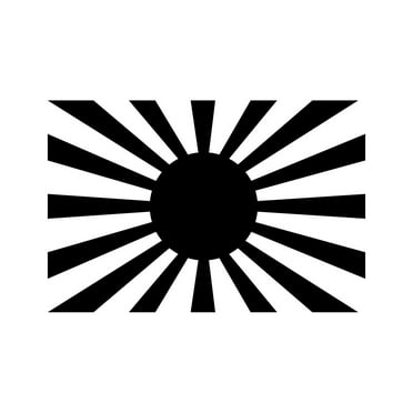 Rising Sun Flag Sticker Decal Die Cut - Self Adhesive Vinyl - Weatherproof - Made in USA - Many Color and Sizes - imperial japanese
