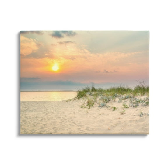 Rising Sun Seaside Beach Morning Coastal Photograph Gallery Wrapped Canvas Print Wall Art