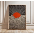 Rising Sun Wall Art Print, Japanese Line Artwork, Modern Abstract Decor ...