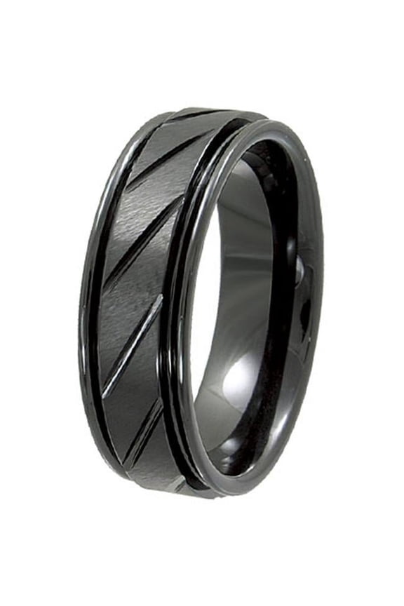 Ceramic Band Ring Size - 10 - Black