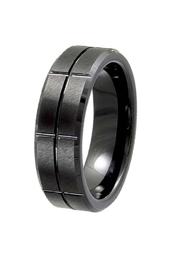 Ceramic Band Ring Size - 10 - Black