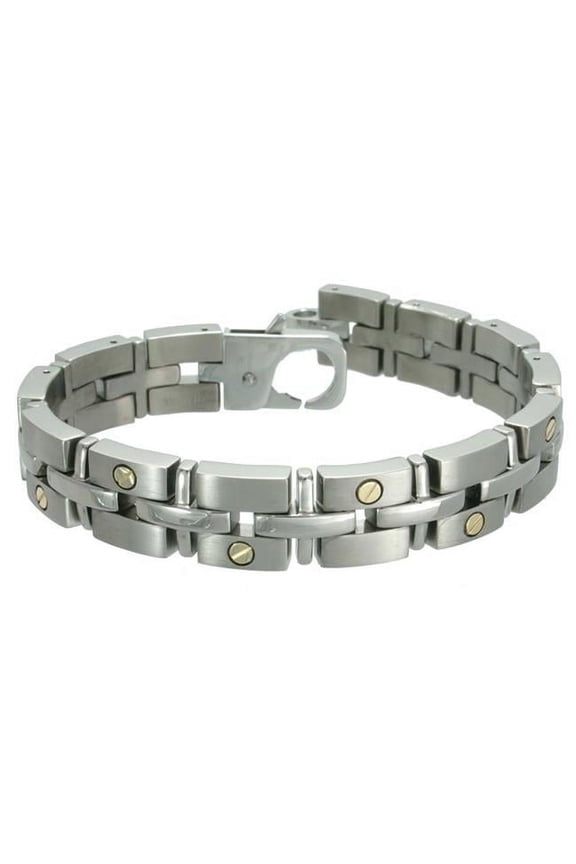 TT-2119-GSC11 Titanium Bracelet With Gold Screws