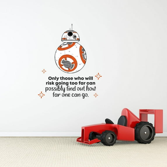 Risk BB8 Star Wars Robot Life Quote Cartoon Quotes Decors Wall Sticker Art Design Decal for Girls Boys Kids Room Bedroom Nursery Kindergarten Home Decor Stickers Wall Art Vinyl Decoration (20x18 inch)