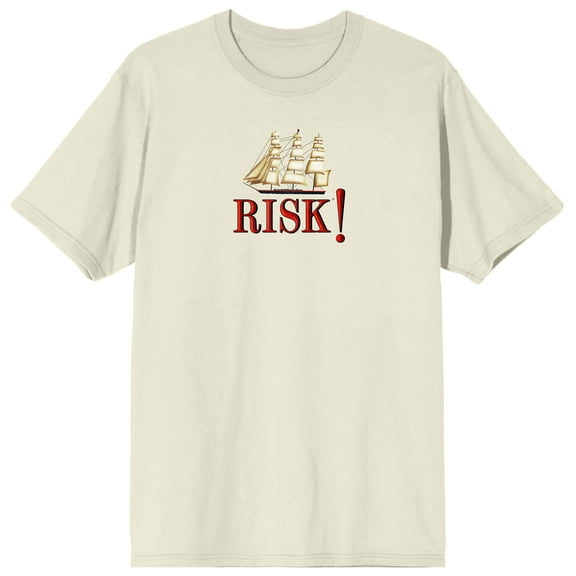 Risk Brigantine Ship Logo Adult Natural Crew Neck Short Sleeve T-shirt-XXL