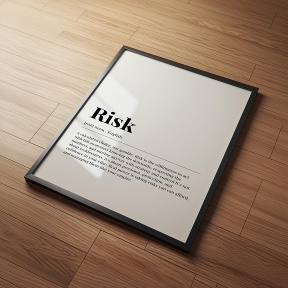 Risk Definition Entrepreneur Wall Art Print, Unframed Paper Poster 8x10in