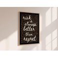 Maxima Bold Risk Is Always Better Than Regret Quote Poster, Leopard Typography ...