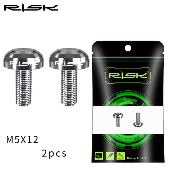 Risk M5X12Mm Titanium Alloy Bike Bottle /Holder Screw Bicycle Water Bottle Cage Bolts Black/Titanium/Colorful/Gold Bicycle Tools