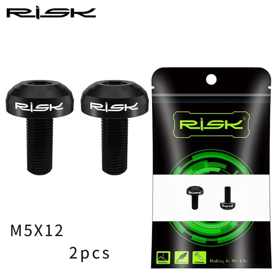 Risk M5X12Mm Titanium Alloy Bike Bottle /Holder Screw Bicycle Water Bottle Cage Bolts Black/Titanium/Colorful/Gold Bicycle Tools