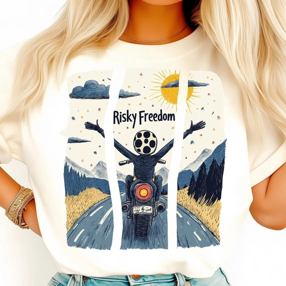 Risky Freedom Shirt, Adventurous Ride Shirt, Bold Freedom Gift, Road Trip Shirt, Travel Lover Tee, Scenic Journey Shirt