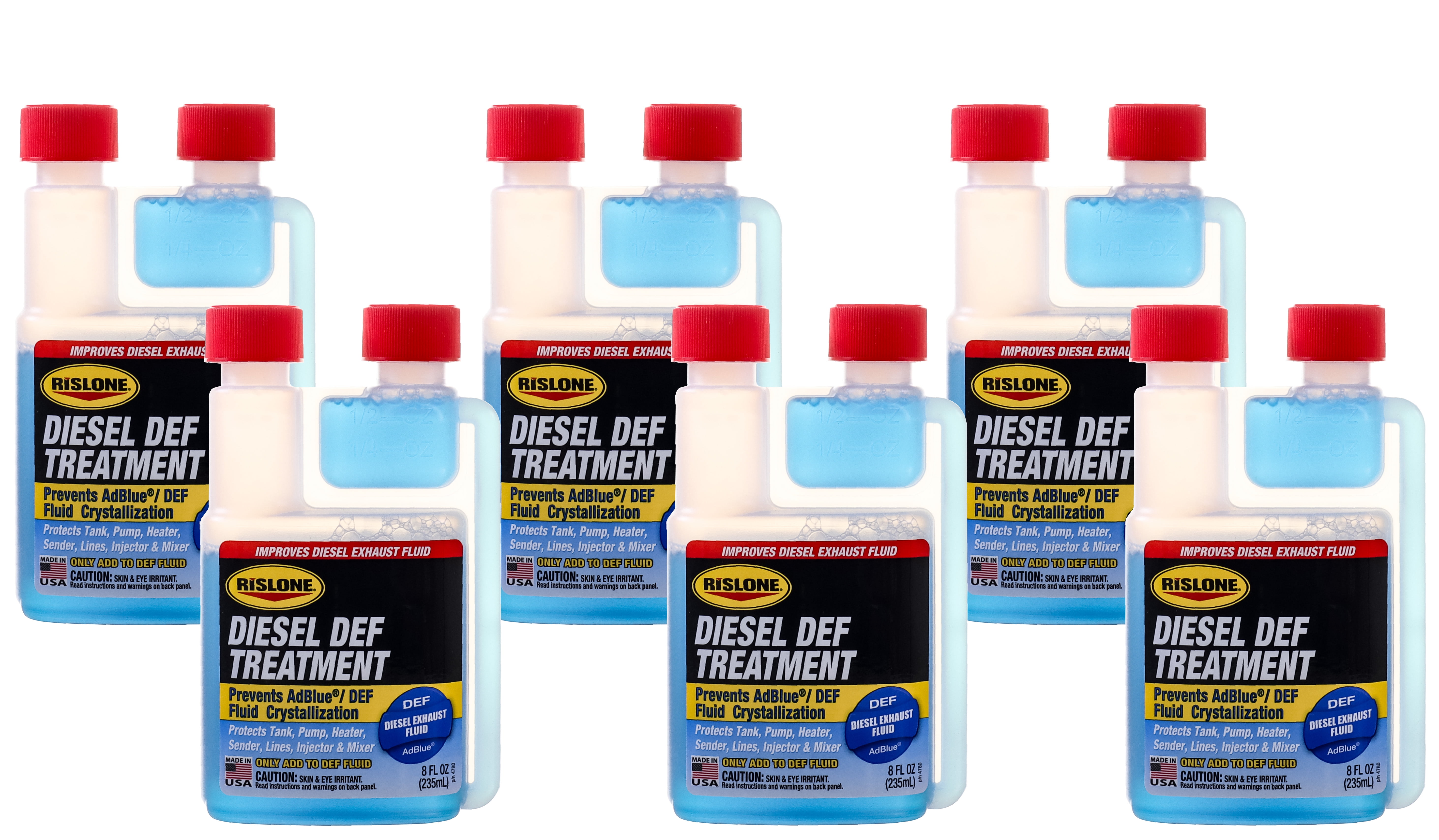 Rislone DEF Treatment Diesel Exhaust Fluid, Diesel Vehicle, 8 oz Bottle (6 Pack)