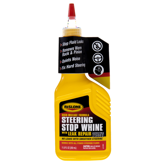 Rislone High Mileage Steering Stop Whine with Leak Repair 4604 Power Steering Fluid, 11.8 oz
