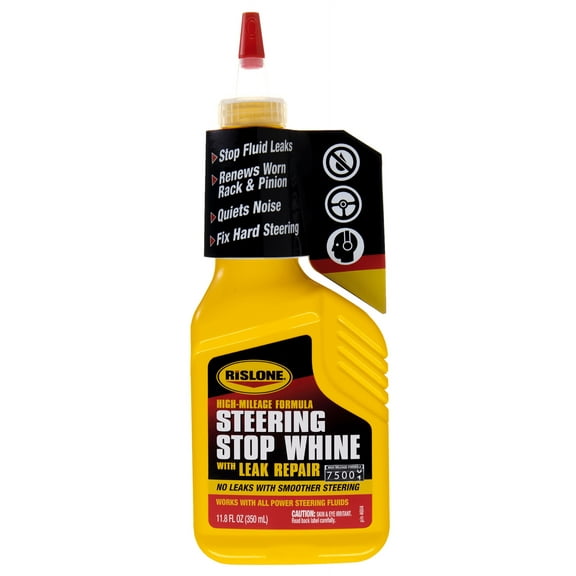 Rislone High Mileage Steering Stop Whine with Leak Repair 4604 Power Steering Fluid, 11.8 oz