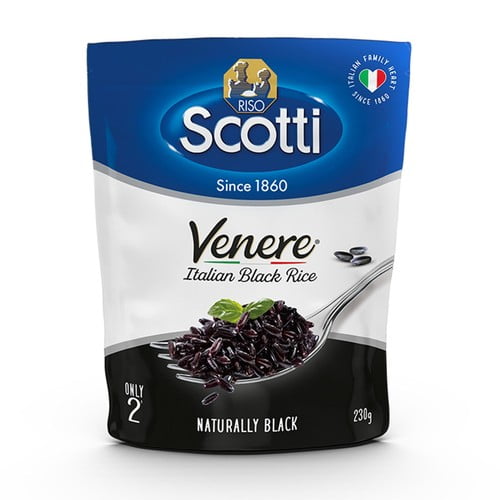 Riso Scotti Microwave Venere Wholegrain Black Rice 230g, British Import (Pack of 2)
