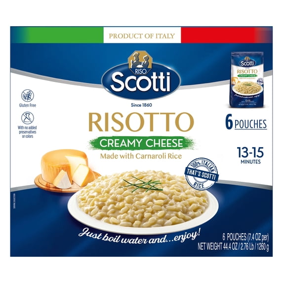 Riso Scotti Risotto Creamy Cheese – 6 Pouches (7.04 oz Each)