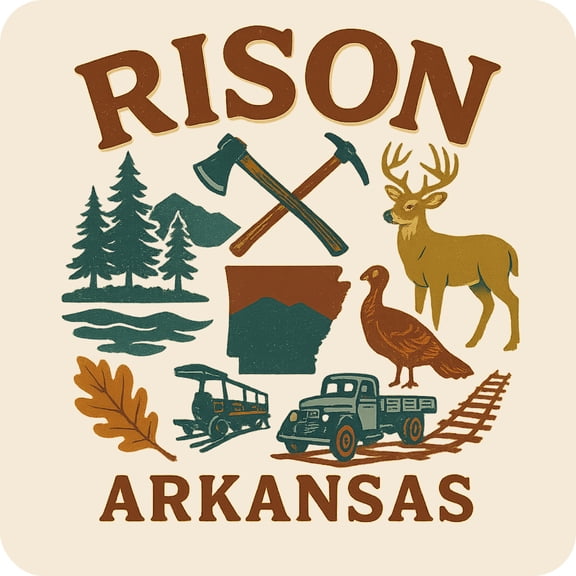 Rison Arkansas Keepsakes Souvenir Vinyl Sticker – Destination Travel Keepsake Collectible (3-Inches Wide)