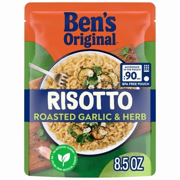 Risotto Roasted Garlic & Herb Flavored Rice, Easy Dinner Side, 8.5 oz Pouch Pack of 1