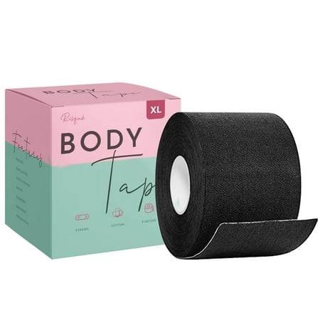 Risque XL Breast Lift Tape for Lift & Fashion - Bra Alternative of Breasts (Black)