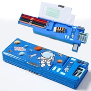 Ristpal Multi Function Cute Pencil Box (6-12), with Calculator,Sharpener, Schedule, Whiteboard (Blue)