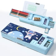 Ristpal Multi Function Cute Pencil Box (6-12), With calculator,Sharpener, Schedule, Whiteboard (Light Blue-2)