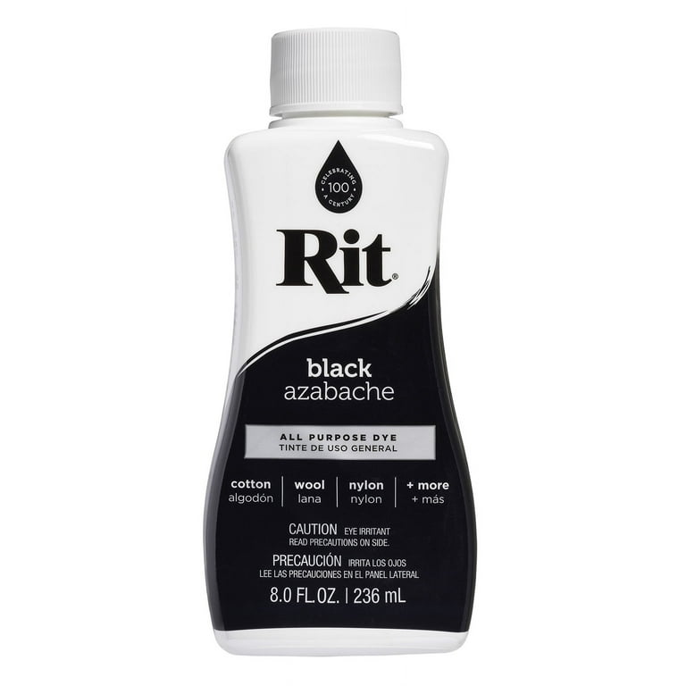 Rit Dye Liquid – Wide Selection of Colors – 8 Oz. (Black) Black