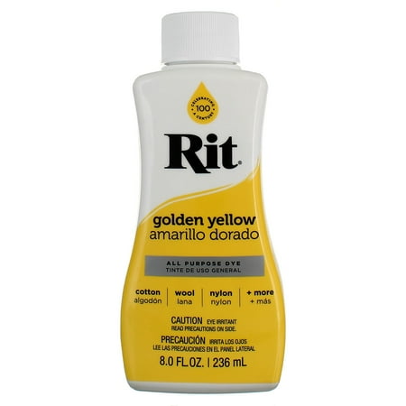 Rit All Purpose Dye, Golden Yellow, 8 fl oz (3 pack) (Bundle)